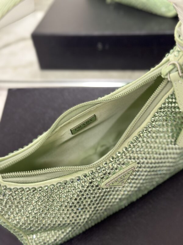 Prada Hobo Diamond Armpit Bag - Green - Image 2