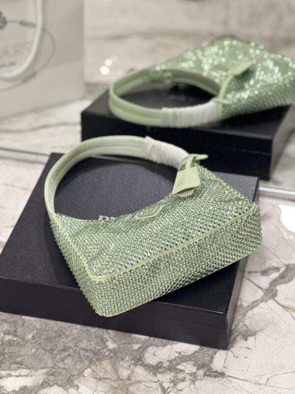 Prada Hobo Diamond Armpit Bag - Green - Image 3